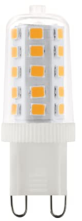 Eglo Ampoule à broche LED G9, lampe crayon dimmable, 3 watts (équivalent 30 watts), 320 lumens, blanc neutre, 4000 Kelvin, Ø 1,6 cm