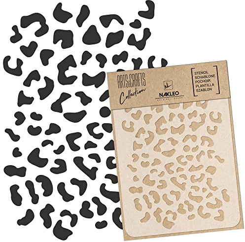 NAKLEO Malschablone für Handwerk A3 30x42cm, Gepard Haut Panther Leopard Muster, Wiederverwendbare Kunststoff DIY & Scrapbooking Zeichenschablone, Decoupage Kunst Vorlage, Wand Stoff Möbel Holz