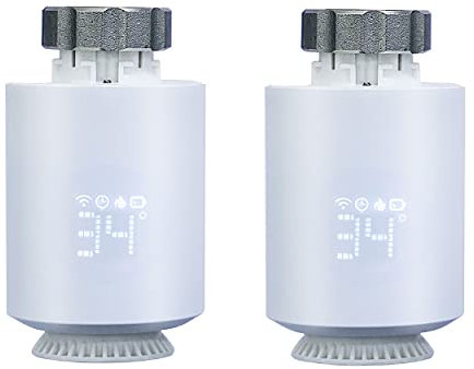 2X Smart Heizkörper-Thermostat, intelligentes Heizkörper-Thermostat-Ventil für Digitale Mehrraumsteuerung, Heizungssteuerventil für Zuhause, energiesparend, funktioniert mit APP
