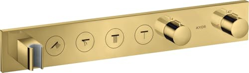 hansgrohe AXOR ShowerSolutions Thermostatmodul Select 600/90, Unterputz, 4 Verbraucher, Fertigset, Farbe: Polished Gold Optic
