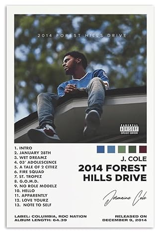 eksent Canvas Poster 2014 Forest Hills Drive Music Album Cover Poster for Room Aesthetic Canvas Art Posters Unframe 12x18inch(30x45cm)