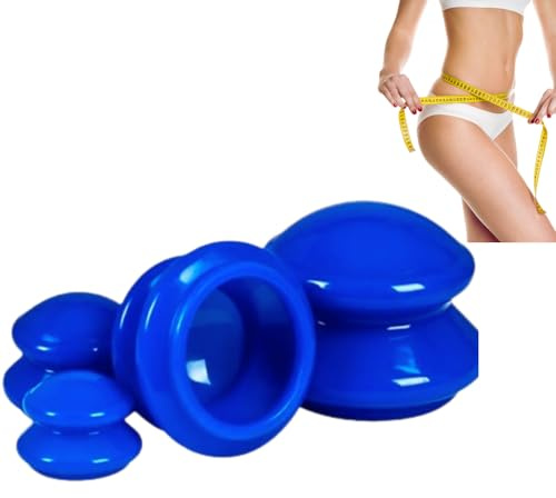 Juego de 4 copas anticelulitis de silicona para la edad bajo el vacío, reafirma glúteos faciales, masaje, aplicación sencilla, alivia dolores musculares, inflamaciones articulares y ayuda a la
