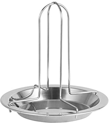 Rejilla para Asar Pollo de Acero Inoxidable, Vertical, Gruesa, Antiadherente, con Cuenco Incorporado, Accesorios para Parrilla de Barbacoa