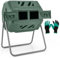 RELAX4LIFE 160L Komposter Garten, Schnellkomposter mit 2 Kammern, 16 Lüftungsschlitzen & Schiebetüren, Trommel Kompost 360° drehbar inkl. Handschuhe, Trommelkomposter für Balkon, 70x63x93 cm (Grün)