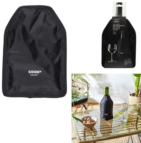 COOK CONCEPT, KV0002, Rafraîchisseur de bouteille élégant pour vin et spiritueux, design moderne, facile à utiliser, performance de refroidissement optimale, taille unique, couleur noire