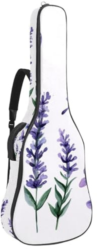 Gitarrentasche in voller Größe, wasserdichte Gitarren-Abdeckung, Tragetasche für akustische klassische E-Gitarren, Retro-Pastellblumen-Muster, Mehrfarbig 04, 42.9x16.9x4.7 in, Lässiger Tagesrucksack