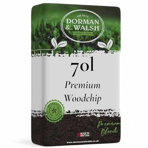 Dorman & Walsh 60L Premium Wood Chip, Nutrient Rich for Mulching, Play Area Surfaces, Poultry runs and Animal Bedding