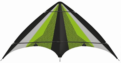 GÜNTHER FLUGSPIELE - 1077 - Sportlenkdrachen Neon Loop, Circa 160 x 80 cm, Drachen aus robustem Ripstop-Polyester, für Kinder ab 10 Jahren, inklusive hochwertigen Schnüren auf Lenkrollen