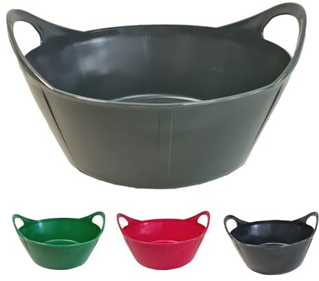 netproshop Vielseitige Flexischale 10 Liter mit Griffen - Robust & Flexibel für Stall, Haushalt usw., Farbe:Anthrazit