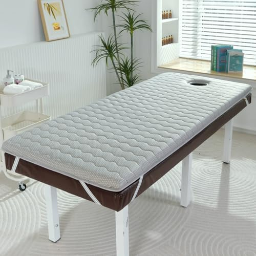 Matelas De Salon De Beauté Matelas Épaisseur 6cm Matelas De Massage en Éponge Haute Densité avec Trous Perméables À L'air pour Spa Lash Couvre - Lit Dark grey 60x180cm(S)