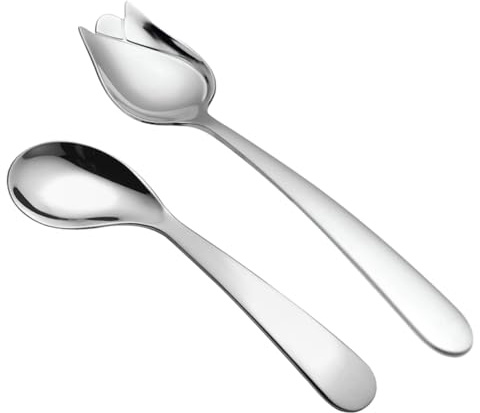 IDEANATEGRATE Cuchara Utensilio Cómodo y Resistente en Ángulo de Acero Inoxidable Pack de 2 Unidades para Pacientes Mayores y Discapacitados Adecuado para Alimentación Asistida