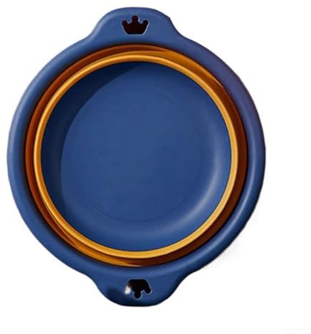 Honseadek Bacino pieghevole leggero per bagnoschiuma, lavello portatile per oggetti essenziali per il bagno, vasca salvaspazio per uso domestico (blu scuro, L)