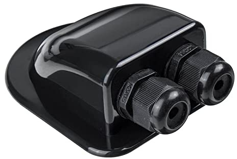 Scatola passacavi a doppio ingresso Pannello solare Tetto Passacavi Passacavi Cavo Camper Bianco Doppio foro RV Accessori for auto for yacht per Roulotte e Barche(Double Hole Black)