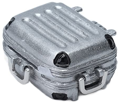 Thonlai Mini Resväska, Modern Design Aluminiumlegering Dockhus Tillbehör, med Vackert Utseende för Dockhus Dekoration och Vardagsrum Display (Silver)