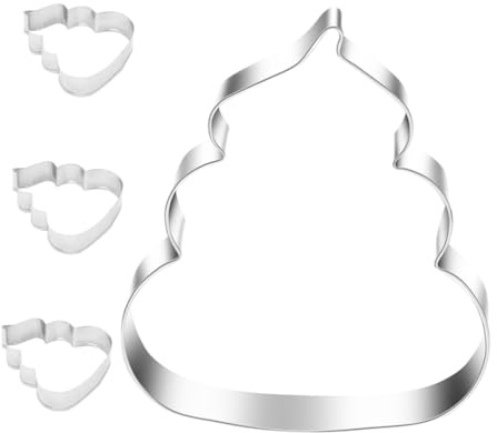 SHINEOFI Set 4 Stampini Tagliabiscotti Natalizi in Acciaio Inox, Piccoli Stampi Riutilizzabili per Fondente e Cioccolato, Produttore di Biscotti Creativi per Attività in Famiglia