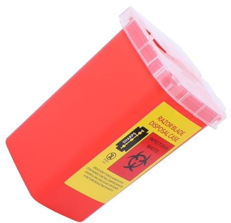 INOOMP Contenitore per Smaltimento di Lame da Chiusura Sicura e Struttura Leggera in ABS, Custodia per Rasoi Usati per Saloni e Uso Professionale