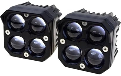 XRUKGUO Fari Anteriori Moto Faro Da Lavoro Da 80 W Per Moto LED Proiettore Da 3 Pollici Faro Luci Di Guida Fendinebbia Per Fari Moto Faretto