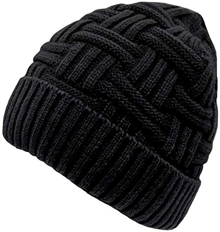 Bonnet Hiver Homme Femme Chapeau Tricot Chaud Simple ,A noir,Taille unique