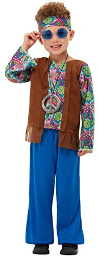 Funidelia | Disfraz de Hippie para niño Talla 7-9 años Años 60, Hippie, Flower Power, Décadas - Multicolor