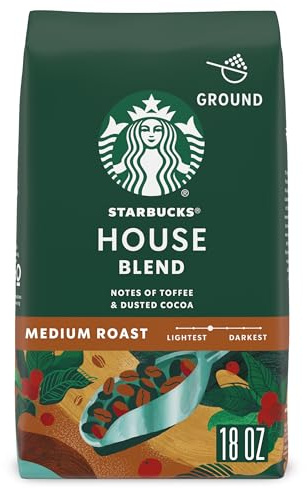 Starbucks Ground Coffee, Medium Roast Coffee, House Blend, 100% Arabica, 1 bag (18 oz)