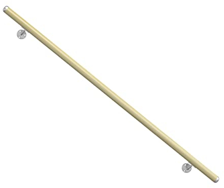 DOLLE Handlauf Massivholz Fichte unbehandelt Länge 150 cm (kürz- und verlängerbar) komplett mit Wandhaltern, Dübeln und Schrauben