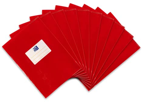Oxford Heftumschlag A5, Bast, mit Beschriftungsetikett, rot, 10 Stück