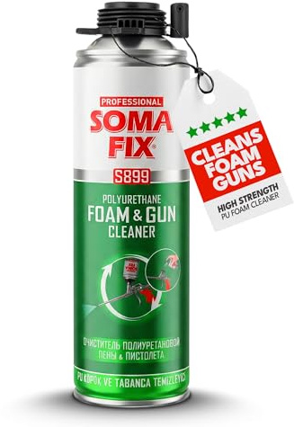 Expanding Foam Gun Cleaner - PU Cleaner Spray with Adapter Nozzle (500 ML) | PU Cleaner - Removes Residue & Protects Foam Guns