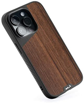 Mous für iPhone 14 Pro Max Hülle Kompatibel mit MagSafe - Limitless Walnuss - Stoßfest