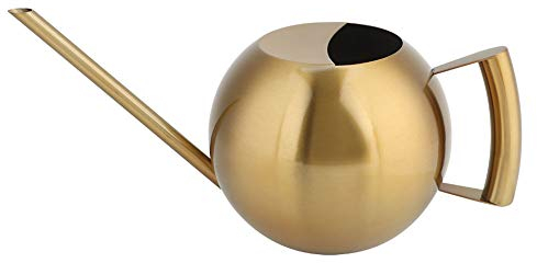 Edelstahl Gießkanne 1000ml/33oz Lange Ausguss Gießkanne Haushalt Pflanzengießkanne Metall Long Spout Gießkanne für Außen und Innenbereich (Gold)