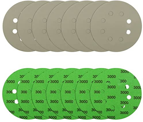 VIBRATITE Lot de 70 papiers abrasifs 125 mm Velcro, disques abrasifs humides et secs, grain 3000, 8 trous, ponceuse excentrique pour voiture, métal, bois