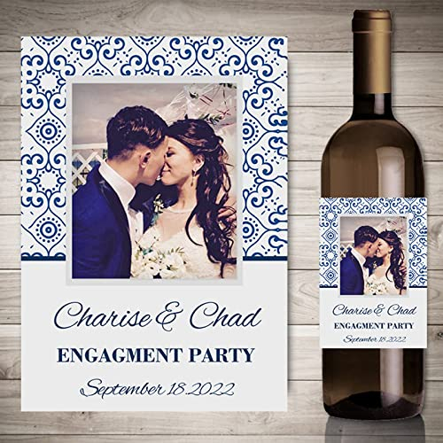 kilp Custom Weinflasche Etikett mit Fotos,Selbstklebende flaschenetiketten Hochzeit, Personalisierte Hochzeit Geschenk Idee (15,9 x 12.7cm)