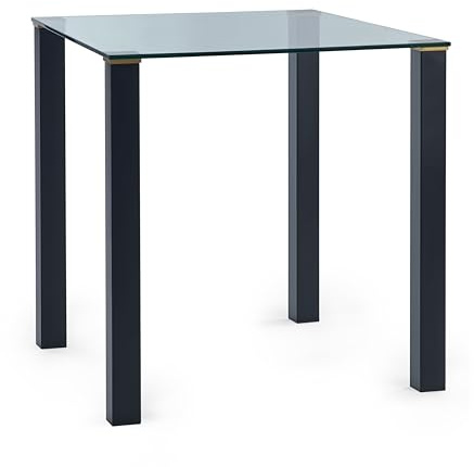 Julian Bowen Mesa de Comedor, Negro/Cristal, Talla Única