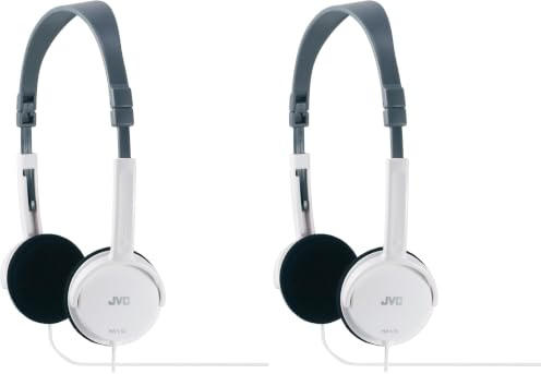 JVC HA-L50W, Cuffie Leggere, 18-22000 Hz, 3 cm, 1,5 m, Bianco (Paquete de 2)