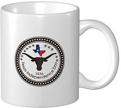Tazza Natale 330Ml Giorno Dell'Indipendenza Del Texas Tazza Di Latte Personalizzata Tazza Colazione Con Manico Tazza Da Regalo Per Bambini, Mamma, Ragazze