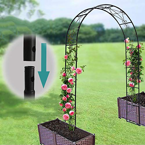 Rosenbogen Torbogen Rankhilfe Gartenlaube für den Außenbereich, Pergolabogen aus Metall zum Klettern von Weinreben und Pflanzen, 86,6 Zoll hoch x 55,1 Zoll breit, Hochzeitsbogen – Verwendung mit alle