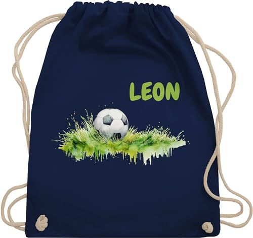 Turnbeutel Rucksack - Fußball Geschenke Kinder Fußball Geschenke Jungs I Mitgebsel - Unisize - Navy Blau - sportbeutel grundschule beutel fussball fußballfan stoffbeutel turnsackerl jungen schule