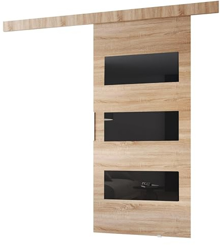 MINIO go for it - Schiebetür Komplettset CLEAN E, 106 cm Breit, Schiebetüren, Wandmontage, Schiebetürsystem, Zimmertüren - Sonoma Eiche