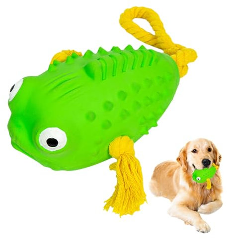 DiiWmme Kauspielzeug für Hunde, interaktives Hundespielzeug für kleine und mittelgroße Hunde, Naturkautschuk, Hundespielzeug mit Baumwollknoten, Seil, Kauspielzeug für Welpen, gegen Langeweile und