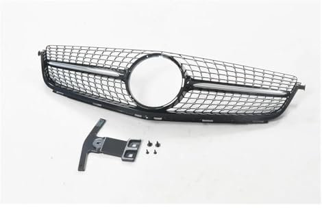 STRJUS Kühlergrille Für Mercedes Für Benz W204 C63 Für AMG 2012-2014 Frontschürze Grille Oberen Grille Haube Mesh Grid Kit Front Niere Grille(Schwarz)