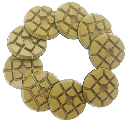 Discos de pulido de suelos de hormigón, disco de resina de diamante para terrazo, mármol, suelo de granito, almohadilla de pulido de gancho y bucle de 3 pulgadas, 1500# 9 unidades