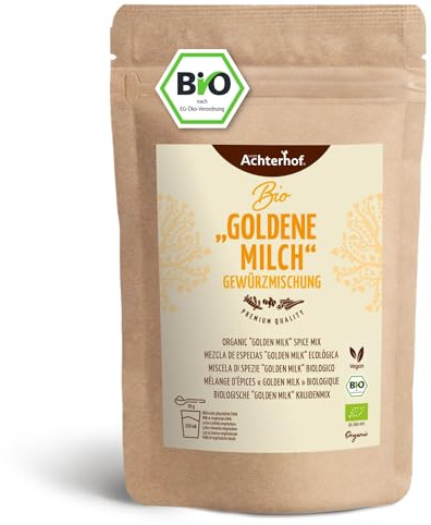 Goldene Milch Gewürzmischung Bio 500g | Grundzutaten für eine Goldene Milch fertig gemischt | mit Kurkumapulver, Ingwerpulver und Ceylon Zimt | vom Achterhof