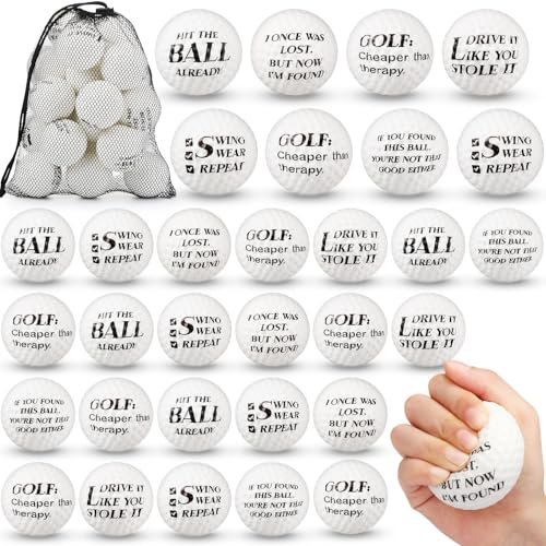 HyDren Mini-Golf-Ball, Stressbälle, 6,9 cm, lustige Entlastung, Schaumstoff-Sportbälle mit Aufbewahrungstasche für Golf, Party, Gastgeschenke, Erwachsene, Praxis, Büro, Stressabbau, Belohnungsgeschenk