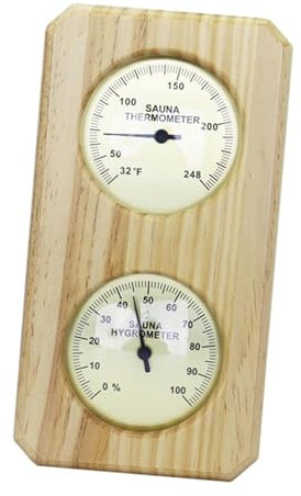 F Fityle Hygromètre de Sauna, thermomètre et hygromètre en Bois pour Bureau