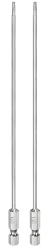 sourcing map Lot de 2 embouts Torx de sécurité T8 de 6,35 mm à tige hexagonale de 20,3 cm de long en acier S2 magnétique inviolable Tête Torx avec trou pour perceuses de tournevis enlever les vis de