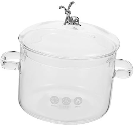 NAMOARLY Double-Eared Glass Stew Pot for Soup Cooking Pot for Kitchen Borosilicate Glass for Stove Use