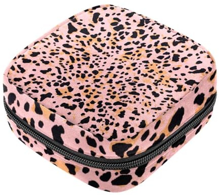 First Period Kit Tasche für Mädchen Frauen, Pink Leopard Damenbinden Aufbewahrungstasche Menstruationstasse Beutel Feminine Menstruation Tampon Tasche Halter