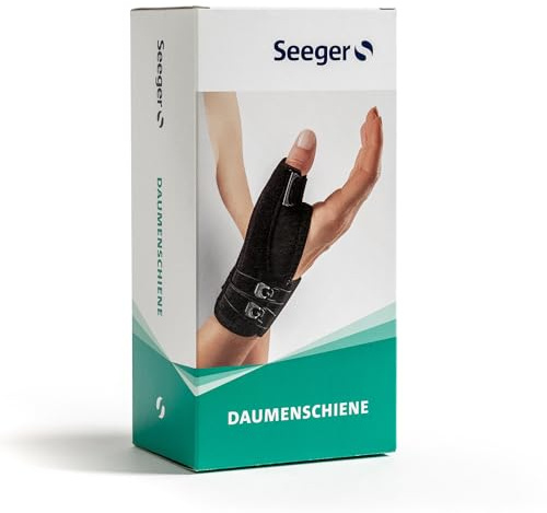 Seeger Daumenschiene - Daumensoftorthese, Ergonomische Daumenbandage, Daumenorthese bei Arthrose, Bandage für Schmerzlinderung, Rechts (L)