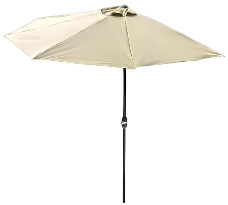 PQPQLI Parasol De Jardin Mât Épaissi, Parasol Extérieur, Toile Respirante Résistante Au Vent, Cadre Acier Anti-Décoloration, Facile À Ouvrir(Beige)
