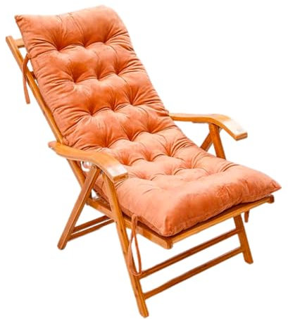 Hochlehner Auflagen, Polsterauflagen for Gartenstuhl, Weich Bequem Gartenstuhlauflage, Kissen for Rattanmöbel Und Gartenstuhl Hochlehner Auflage -Indoor/Outdoor(Orange,155 * 48cm)