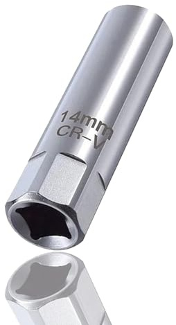 Youzzei 14mm Zündkerzenschlüssel, 12-Punkt 3/8-Zoll Antrieb Zündkerzen Nuss | Magnet Dünnwandig Zündkerzen Nuss 14mm, 12-Punkt, 3/8-Zoll Antrieb, Entferner-Installer Werkzeug, Für die meisten Fahrzeuge